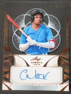 Christian Moore 2024 Hoja Trinidad Claro Autógrafo Novato (37/99) L.A. Angels - Imagen 1 de 2