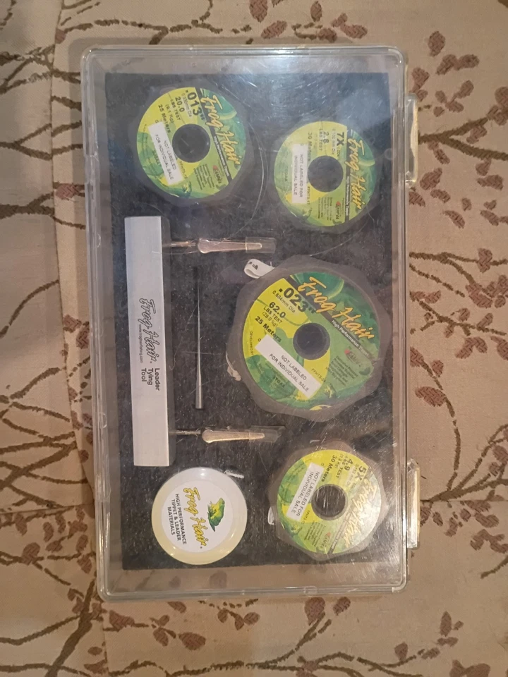 Kit de atado Leader usado monofilamento pesca con mosca pelo de rana   Foto 1 de 3