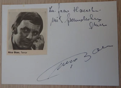 Handschriftliches Autogramm niederländischer Opernsänger Nico Boer (123602) - Bild 1 von 3