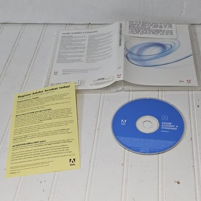 Vintage Adobe Acrobat 8 Standard for Windows W/ Serial Key In Case - Image 1 of 4