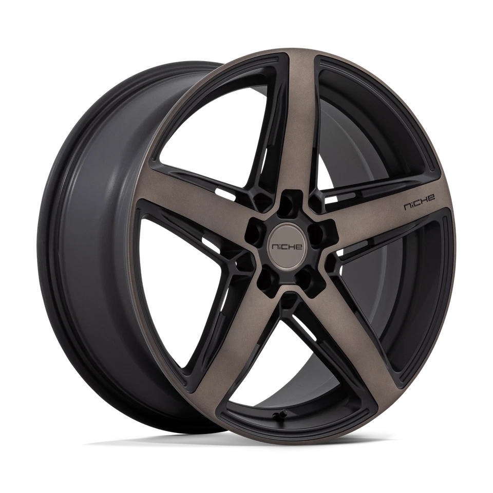 Комплект из 4 матовых черных колес 20x9 Niche M271 Teramo с лицевыми колесами DDT 5x112 (25 мм) - Изображение 1 из 4