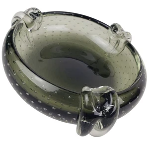 Großer 7-1/4" Kunstglas kontrolliert Blase grün Zigarre Tabak Zigarette Aschenbecher - Bild 1 von 22