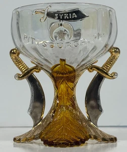 Shriners Freimaurer 1909 Convention Glas Pittsburgh PA Syrien Louisville KY Kelch - Bild 1 von 13