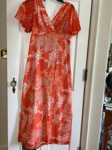 Vintage red floral print Elsie Krassas Waikiki Hawaiian maxi dress tiki 1960’s - Picture 1 of 14