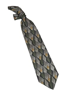 Nueva Corbata Abstracta 100% Seda COLORES CÓCTEL Verde Multicolor Qte_B - Imagen 1 de 4