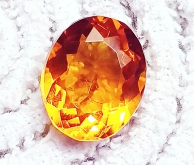 Brazilian Orange Citrine Loose Gemstone 10 Ct Certified Oval Cut H277 - Image 1 of 4