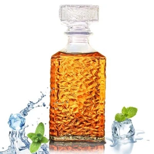 Liquor Decanter Glass Decanter Bottle with Airtight Stopper Wiskey Vodka Decor - Picture 1 of 9