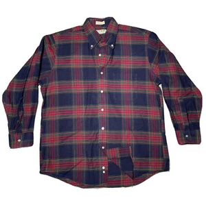 Vintage LL Bean Baumwolle Button Down Hemd Langarm Hergestellt in den USA Herren Large #C2 - Bild 1 von 3