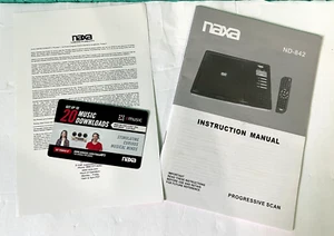 NAXA ND-842 DVD Video Bedienungsanleitung Owners Manual - Bild 1 von 4
