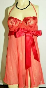 Victoria's Secret sehr sexy 36B Baby Puppe Nachthemd transparent Dessous Weihnachten rote Schleife - Bild 1 von 8