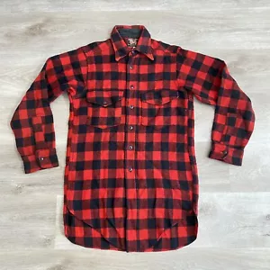 Vintage 1940s 50s Woolrich Wool Buffalo Plaid Flannel Button Shirt Men’s Small - Bild 1 von 12