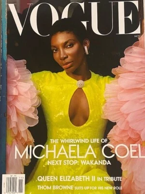 MICHAELA COEL vogue QUEEN ELIZABETH II TRIBUTE thom browne WAKANDA andy warhol - Image 1 of 4