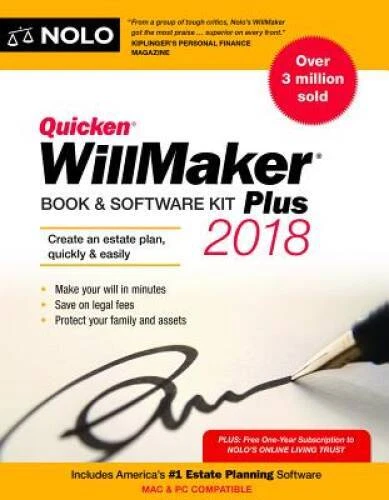 Quicken Willmaker Plus 2018 Edition: Book  Software Kit - Paperback - GOOD - Image 1 of 1