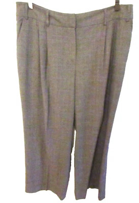 Kate Hill Womens Dress Pants, Wide Leg, Brown Plaid, Pleated, Wool Blend,Size 18 - Image 1 of 4