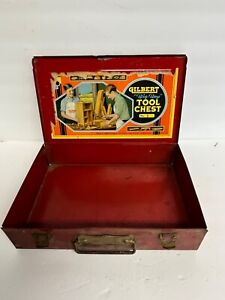 Vintage Gilbert Big Boy Red Metal Tool Chest and Tools USA With Stickers