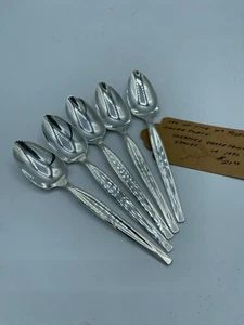 WM Rogers Mfg Co. Grapefruitlöffel Wellenschliff versilbert Vintage, 5er Set - Bild 1 von 6