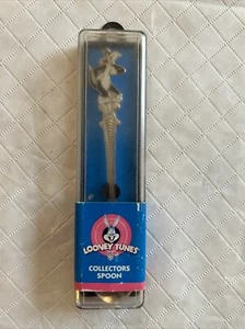 Looney Tunes Spoon 1998 Warner Bros Sylvester The Cat NIB Enamel Fish Skeleton - Picture 1 of 7