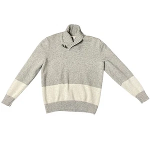 Maglione donna Gap Lambs misto lana collo sciallato medio grigio bianco toggle - Foto 1 di 11