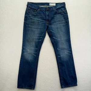 TK Axel Trumbull Jeans Mens 38x32 Straight Slim Fit Denim Cotton Blue - Picture 1 of 10