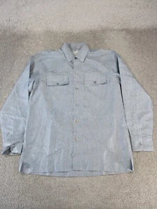 Vintage Jim Thompson Shirt Mens Medium Blue Silk Button Up * - Picture 1 of 12