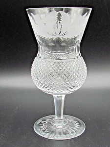 EDINBURGH CRYSTAL THISTLE PATTERN 6½" WATER GOBLETS / GLASSES - SIGNED (11367) - Picture 1 of 2