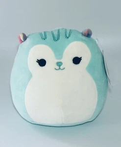Peluche Squishmallows 8" Sereno Azul Turquesa Ardilla Esponjoso Cola Arco Iris Nuevo con Etiquetas - Imagen 1 de 5