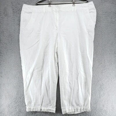 Pantalones capri blancos recortados chinos Avenue Signature talla grande 20 44x24 Foto 1 de 4
