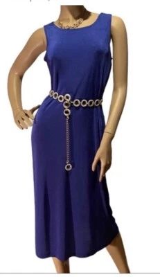 Vestido midi vintage azul oscuro de nailon L Foto 1 de 4