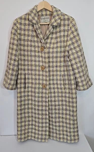 Abrigo Vestido George Straith Ltd Vintage Años 60 Lana Escocesa Tweed Talla S/M - Imagen 1 de 9
