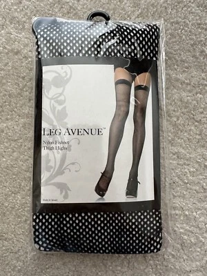 Rejilla de nailon negra Leg Avenue para mujer talla única (90-165 libras) nueva con etiquetas Foto 1 de 2