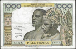 Afrique de l'Ouest - Burkina Faso - billet de 1000 francs 1975 TTB+ ! P. 303CI - Foto 1 di 2