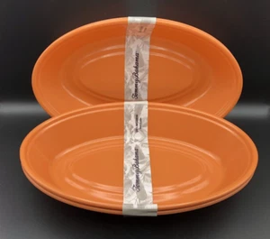 TOMMY BAHAMA MELAMINE Burrito Bowl Rustic Crackle Orange 10" x 6" NEW (Set of 4) - Picture 1 of 6