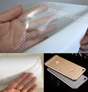 Clear Car Vehicle 3D Texture Carbon Fiber Vinyl Tape Wrap Sticker Stretchable AB - Foto 1 di 6