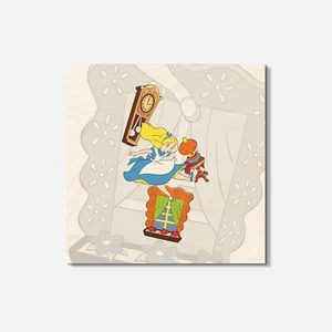 Alice In Wonderland Cartoon 4'' X 4'' Square Wooden Coaster - Picture 1 of 3