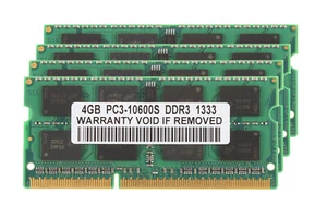 16GB 4X 4GB DDR3 RAM 1333Mhz PC3-10600 204pin SO-DIMM Laptop Memory PC10600 CL9 - Picture 1 of 8