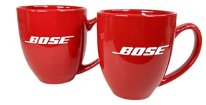 Juego de 2 tazas de café Bose rojas grandes de gran tamaño de 12 oz coleccionables - Imagen 1 de 10