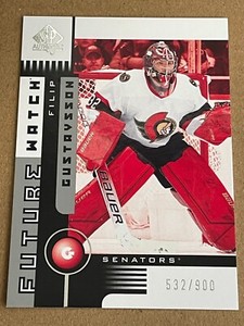 2021-22 SP Authentic Filip Gustavsson Ottawa Senators Retro Future Watch /900
