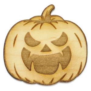 PinMart Jack-O-Lantern gruselig geschnitzter Kürbis Lasergravur 3D Schnitt Holz Natura - Bild 1 von 4