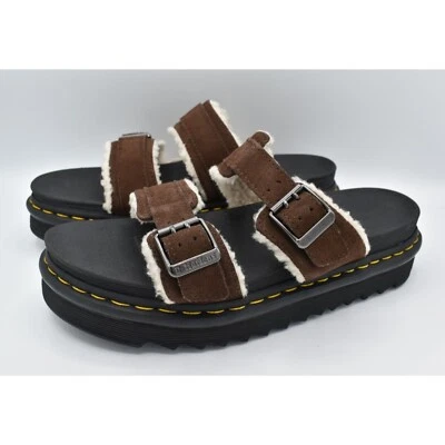 Sandalias Dr Martens Para Hombres Talla 11 Myles Marrón Gamuza Hebilla Deslizable Zapatos Foto 1 de 4