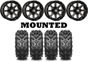 Kit 4 Interco Swamp Lite Tires 24x8-12 on High Lifter HL4 Black Wheels 1KXP - Picture 1 of 5