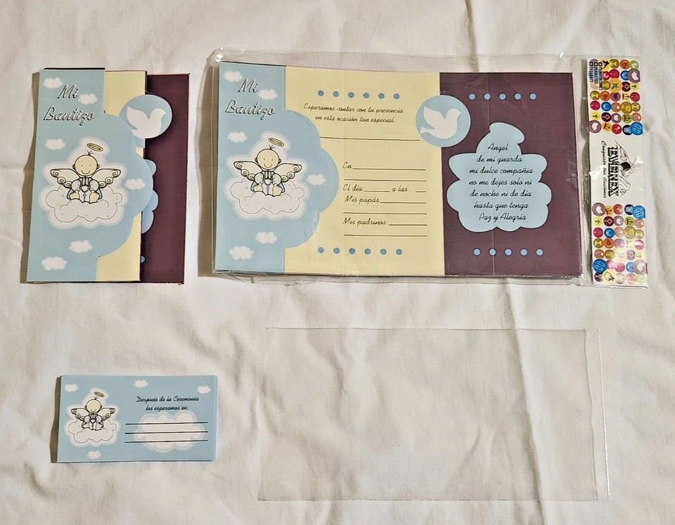 25 Invitaciones De Bautizo Español Bautizo Niño Bautizo Invitaciones-Nuevo Foto 1 de 1