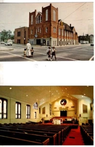 Vintage Ebenezer Baptistenkirche Postkarte LOT (2x) Foto Vollfarbig Atlanta GA - Bild 1 von 2