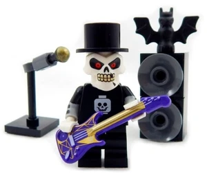 NEW LEGO DEATH METAL ROCKER MINIFIG LOT halloween skeleton guitar speaker rock - Picture 1 of 1