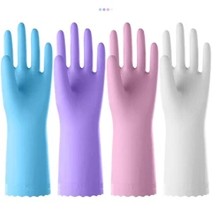 Rubber Kitchen Dishwashing Gloves 4 Pairs Reusable Household Cleaning Glove For - Picture 1 of 7