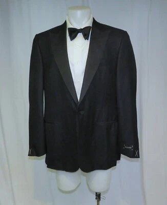 Ermenegildo Zegna Mila Black Silk Blend One Button Evening Jacket 46R NWT $2495 - Image 1 of 4