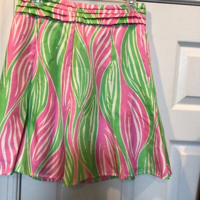 FALDA PLISADA ACAMPANADA SEDA LILLY PULITZER Rosa/Blanco/Ver Medidas Foto 1 de 4