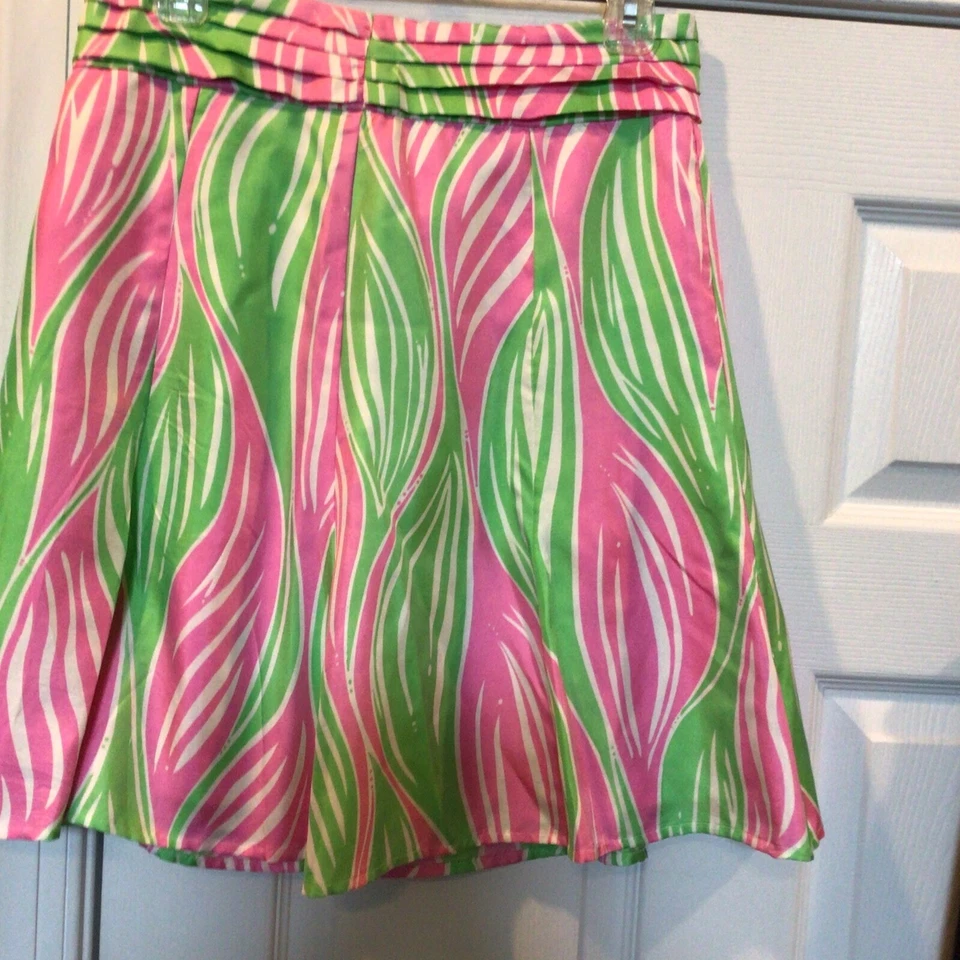 FALDA PLISADA ACAMPANADA SEDA LILLY PULITZER Rosa/Blanco/Ver Medidas Foto 1 de 4