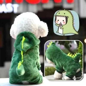 NEW Dog Dinosaur Pajamas Hoodie NWOT Green Gift Adorable Halloween Costume Pet - Picture 1 of 7