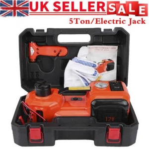 3in1 Electric Car Jack Auto Hydraulic Lift 12V DC 5T With Impact Wrench Kit Box - Picture 1 of 12