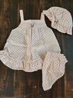Calvin Klein Infant Girls Dress - Pink with brown polka dots - Accesories! 